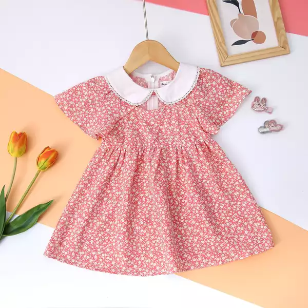 Váy hoa cổ sen khoét ngực