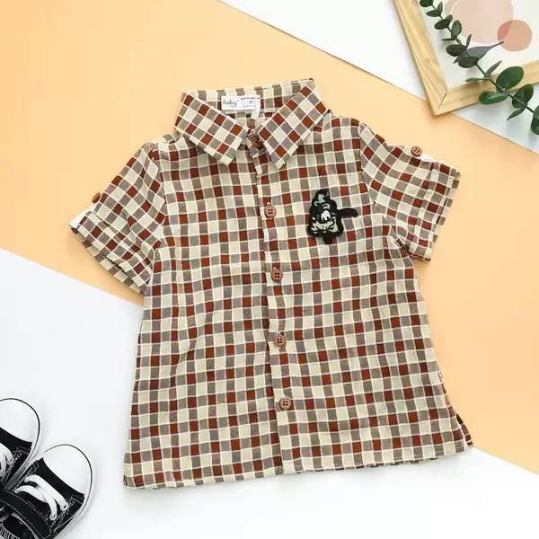 Áo sơ mi kẻ cộc tay