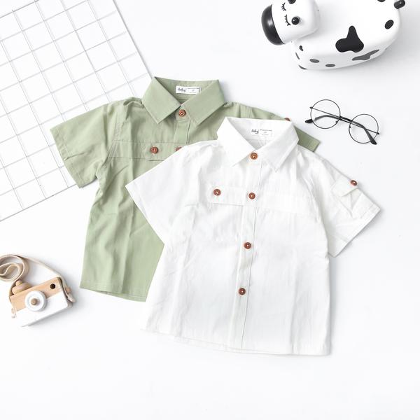 Áo sơ mi bé trai phối nẹp ngực