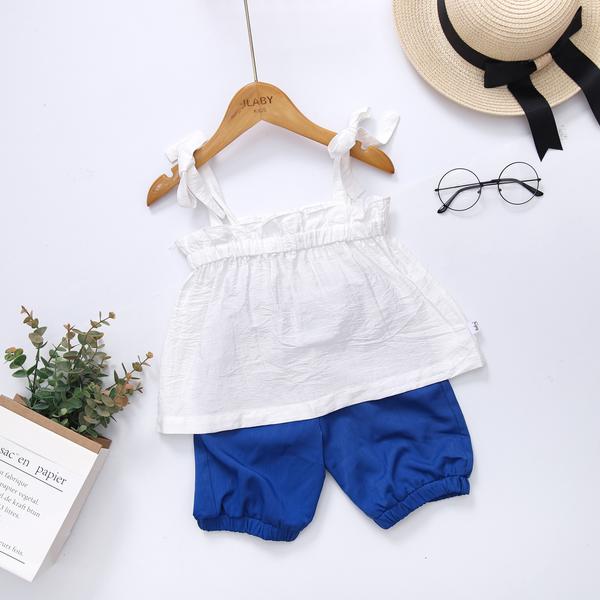 Set áo 2 dây buộc nơ kèm quần đũi ngố