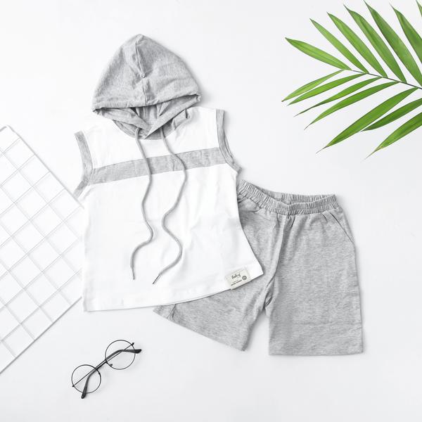 Set áo hoodie sát nách quần ngố