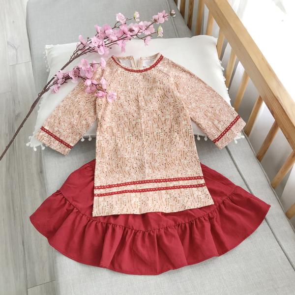 Set áo dài hoa nhí