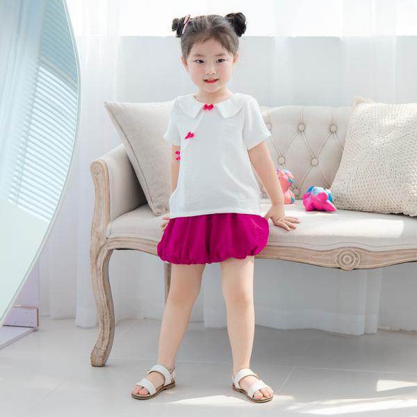 Set áo cắt chéo phối nơ kèm quần bom