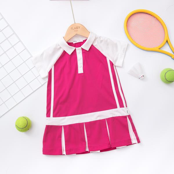 Váy thun tay raglan đuôi cá xếp ly