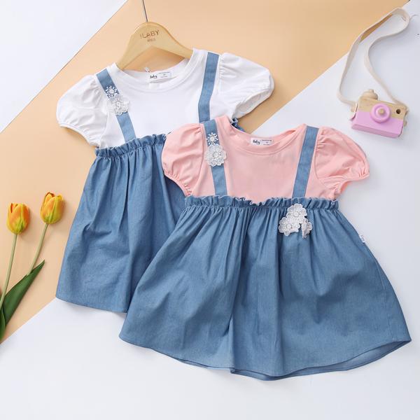 Váy yếm bò đính hoa