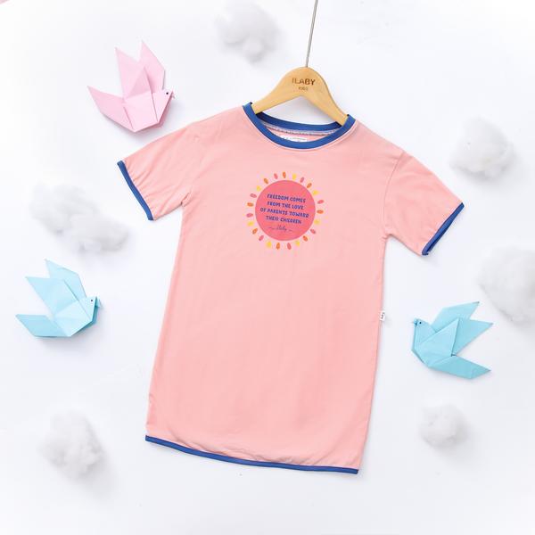 Váy thun suông phối viền