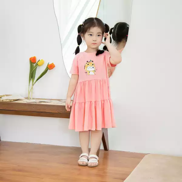 Váy 2 tầng cotton in hình