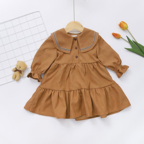 Váy nhung tăm 3 tầng cổ thủy thủ