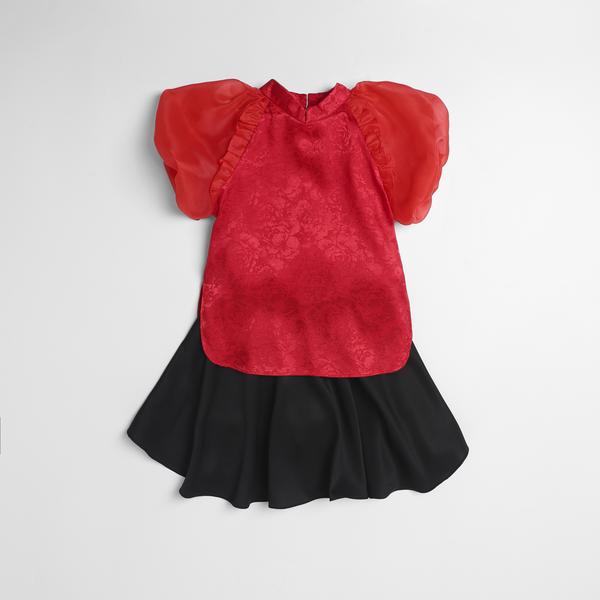 Áo cổ tàu tay tơ