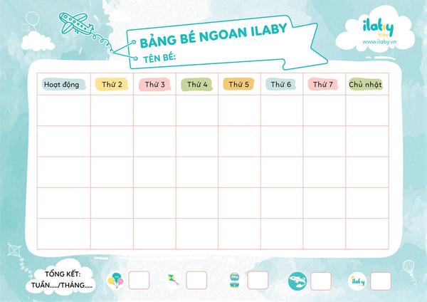 Set bảng bé ngoan ILABY