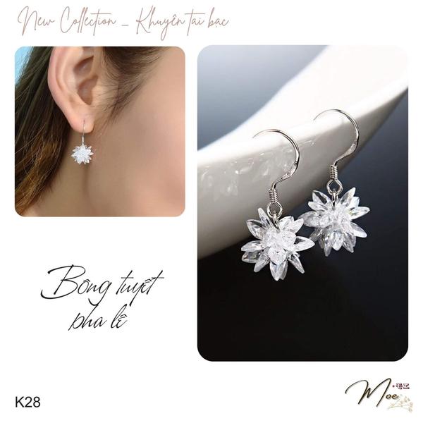 K28 - Khuyên Bông tuyết pha lê