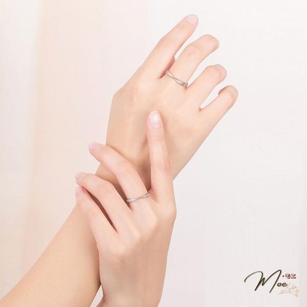 ĐN51 - Nhẫn đôi vô cực vĩnh cửu đá chéo freesize