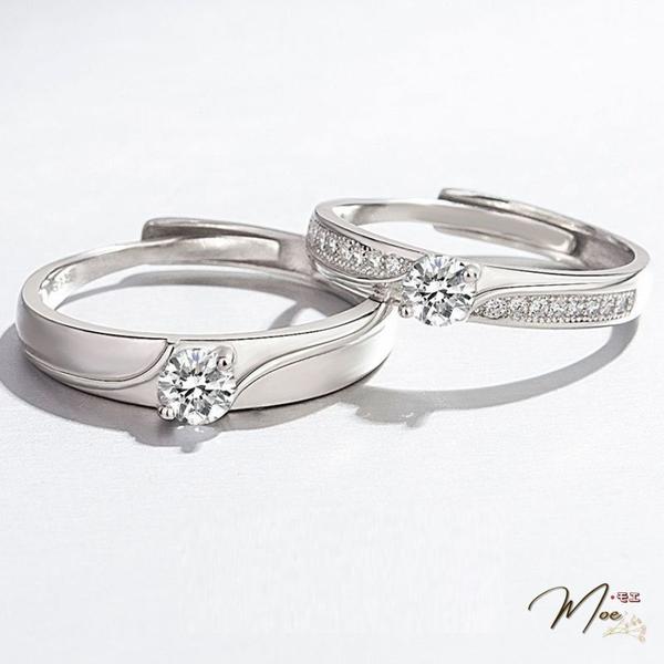 ĐN56 - Nhẫn đôi đá chủ chéo viền đá freesize