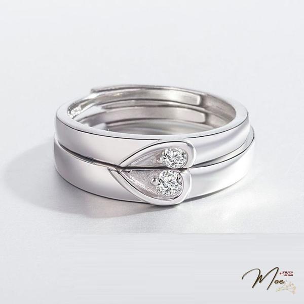 ĐN61 - Nhẫn đôi trái tim ghép freesize