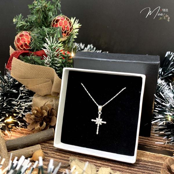 D166 - Dây chuyền thánh giá hoa pha lê