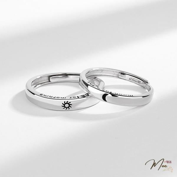 ĐN57 - Nhẫn đôi mặt trăng mặt trời freesize