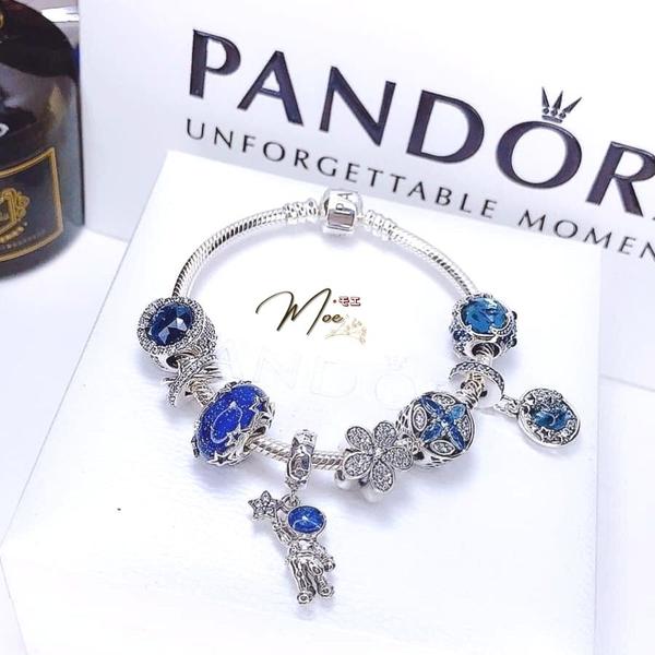 LT138 - Vòng pandora xanh phi hành gia lam ngọc