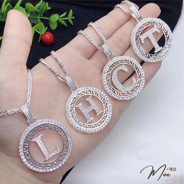 MN10 - Mặt chữ cái viền đá tròn