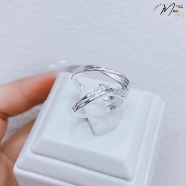 ĐN34 - Nhẫn đôi vặn thừng đá cách điệu