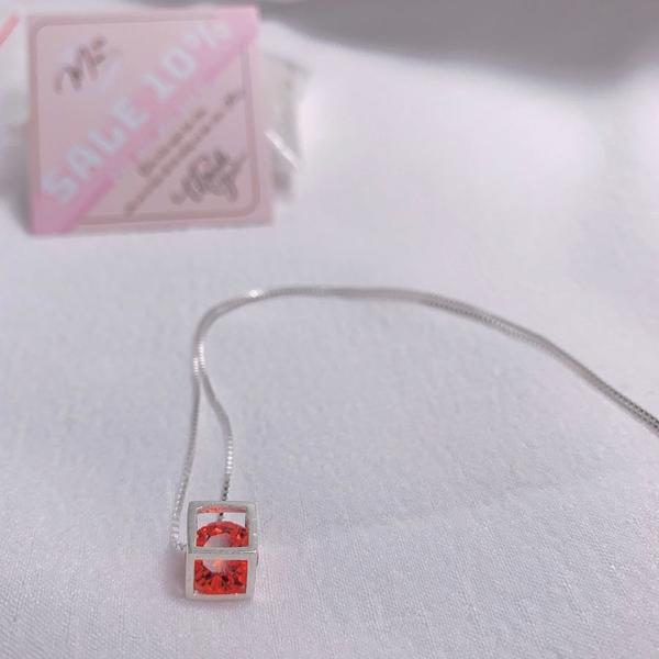 D34 - Dây chuyền Lập phương đá ngũ sắc