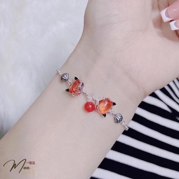 LT79 - Lắc tay hồ ly đá màu (2 hồ ly)