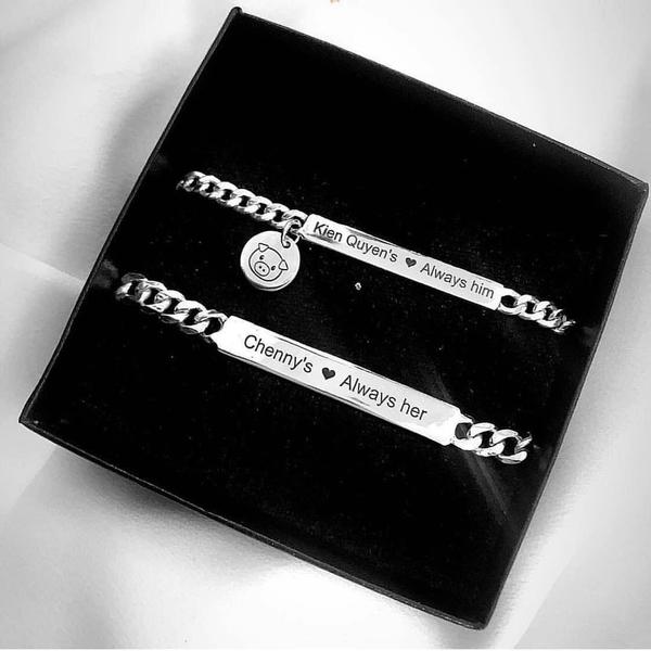 ĐT23 - Lắc tay đôi Him and Her kèm khắc tên