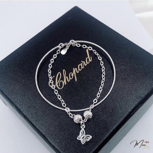 LT12 - Lắc tay hồ điệp kép (dây cứng + bi)