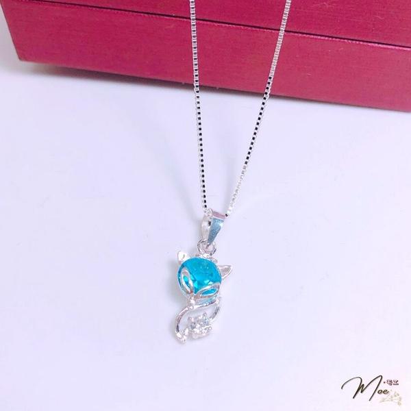 D49 - Dây chuyền hồ ly pha lê đá màu