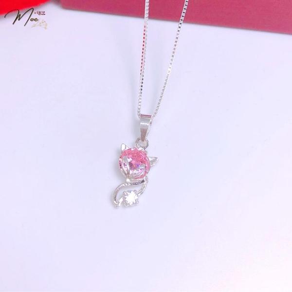 D49 - Dây chuyền hồ ly pha lê đá màu