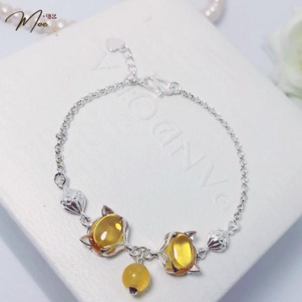 LT79 - Lắc tay hồ ly đá màu (2 hồ ly)