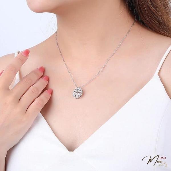 D18 - Dây chuyền 4 lá nam châm (2 kiểu đeo)