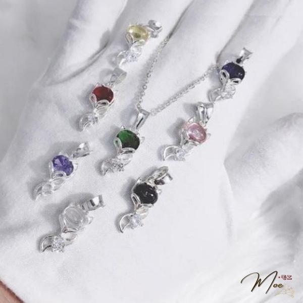 D49 - Dây chuyền hồ ly pha lê đá màu