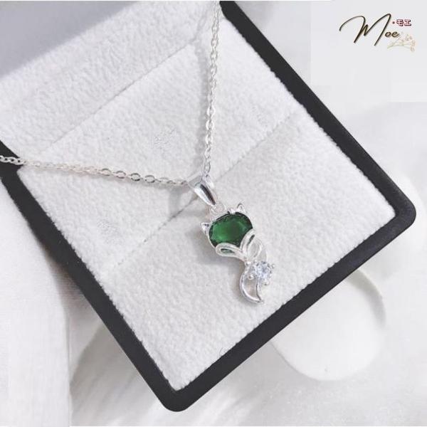 D49 - Dây chuyền hồ ly pha lê đá màu