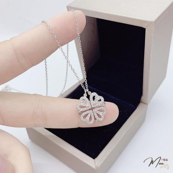 D18 - Dây chuyền 4 lá nam châm (2 kiểu đeo)