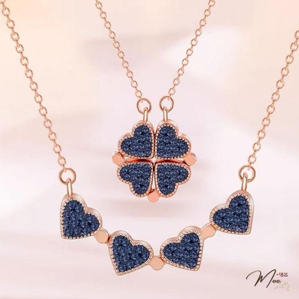 D53 - Dây chuyển cỏ 4 lá nam châm 2 màu