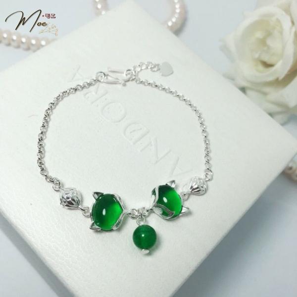 LT79 - Lắc tay hồ ly đá màu (2 hồ ly)