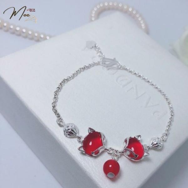 LT79 - Lắc tay hồ ly đá màu (2 hồ ly)