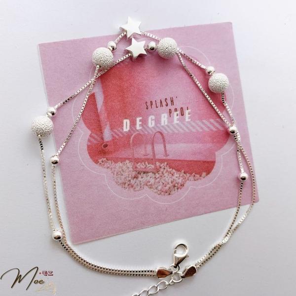 LC11 - Lắc chân kép bi bạc sao nhỏ (bi tròn trắng)