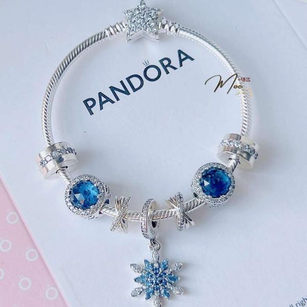 LT185 - Vòng pandora tuyết pha lê xanh