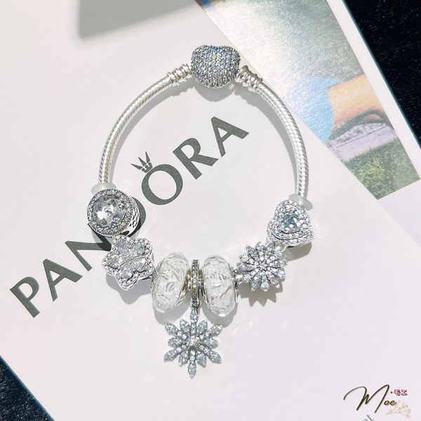 LT196 - Vòng pandora trắng hoa tuyết ngọt ngào