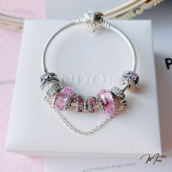 LT194 - Vòng pandora hồng bướm xuân