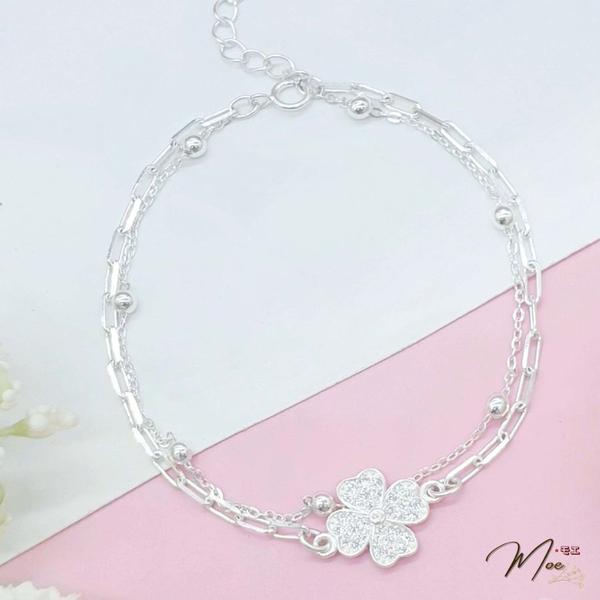 LT61 - Lắc tay cỏ 4 lá dây kép