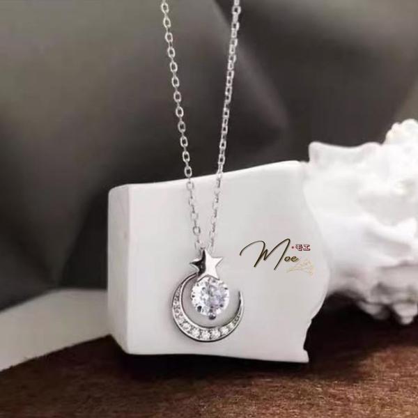 D117- Dây chuyền trăng khuyết pha lê