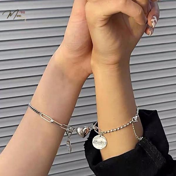 ĐT22- Lắc tay đôi tim nam châm smile