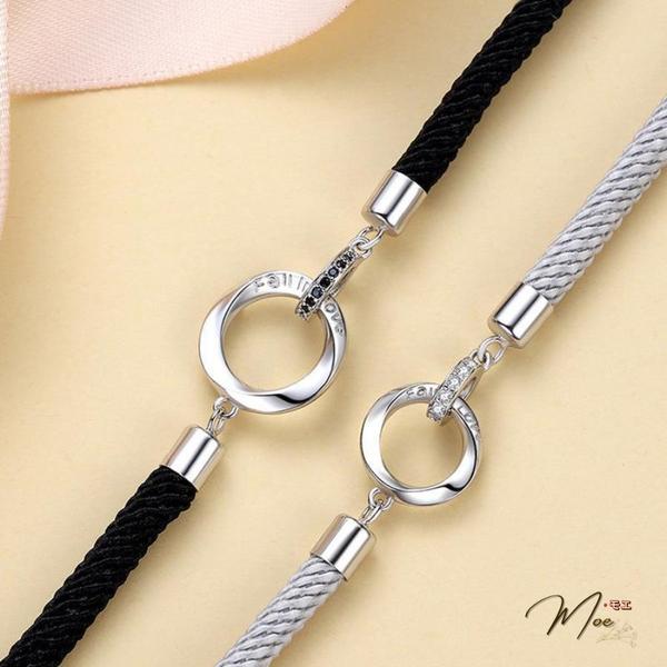 ĐT24 - Lắc tay đôi circle lồng đen trắng tình nhân