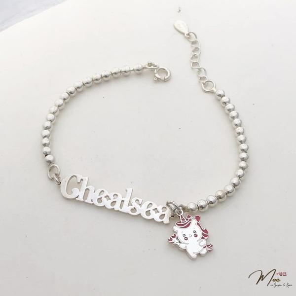 B1 - Lắc tay bi khắc tên charm con giáp