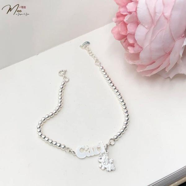 B1 - Lắc tay bi khắc tên charm con giáp