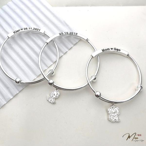 B13 - Lắc tay vuông khắc tên