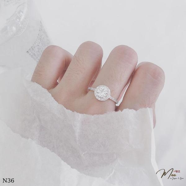 N36 - Nhẫn đá chủ tròn cầu hôn