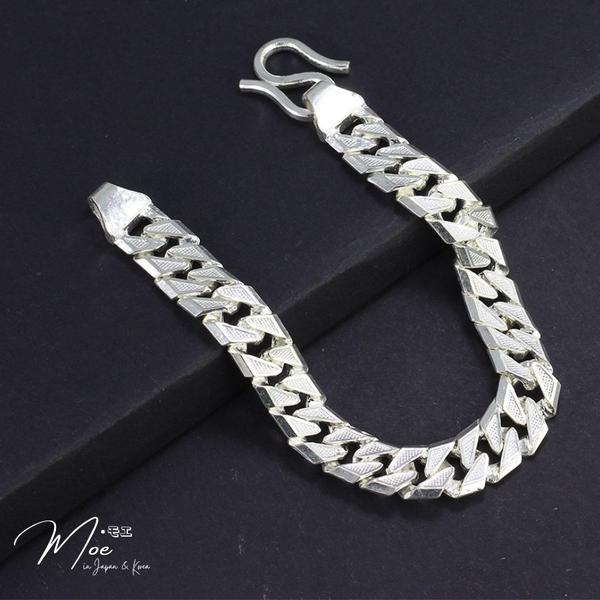 MT6 - Lắc tay nam họng xích lưỡi cưa vân đá cá tính (7c)